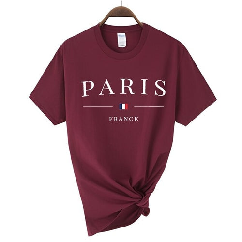 2023 Newest Women's Summer Paris Letters Print Y2k T shirt Ladies