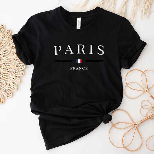 2023 Newest Women's Summer Paris Letters Print Y2k T shirt Ladies