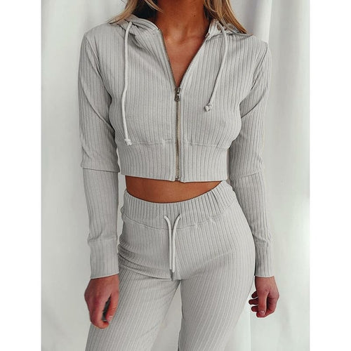 Two Piece Set Long Sleeve Crop Top Turtleneck And Pants