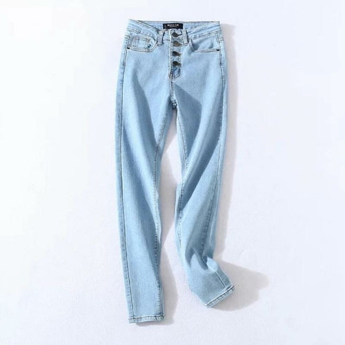 Stretch High Waist Jeans Women Denim Pencil Pants