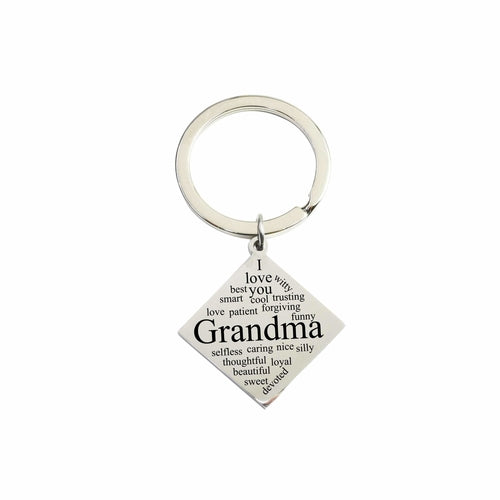 Solid Stainless Steel Diamond Inspirational Keychain By Pink Box