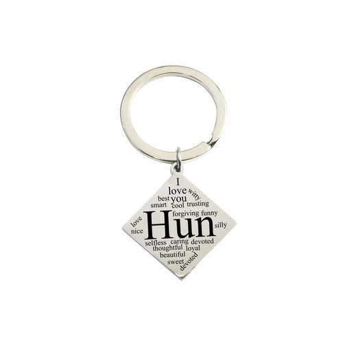 Solid Stainless Steel Diamond Inspirational Keychain By Pink Box